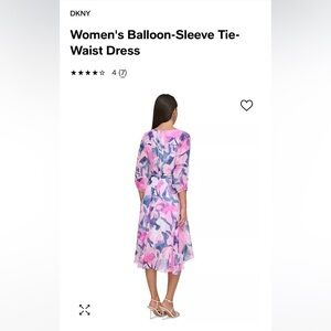 NWT DKNY Ballon Sleeve Tie Waste Dress